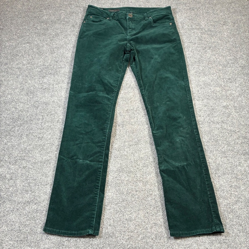 KUT from the Kloth Catherine Boyfriend Corduroy Pants Womens 4 Green‎ Stretch